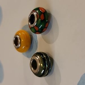 3 Pugster Charm Beads fits Pandora Type Bracelets